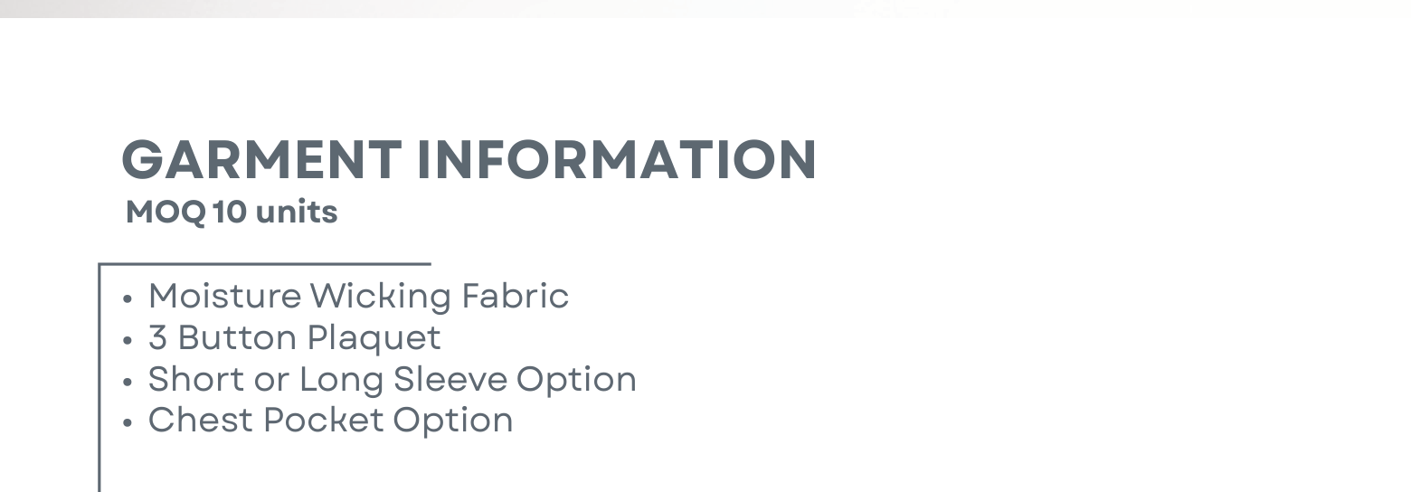 Sublimated Cricket / Bowls Polo Garment Information